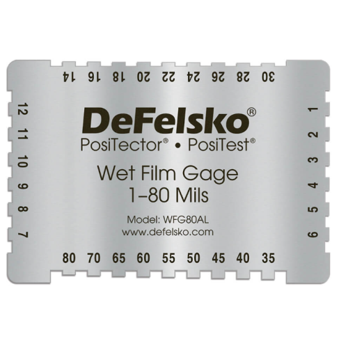 medidores de espesor de película húmeda 4 caras aluminio  de 1- 80 mils