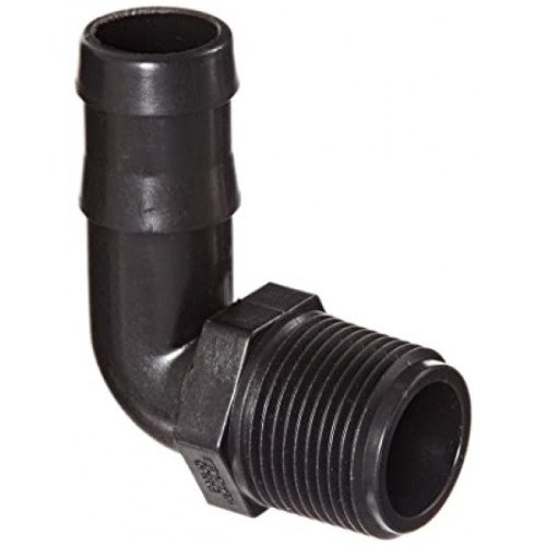 Hose Barb, Poly 1"T x 1"H  90 Degree, HB-100-90