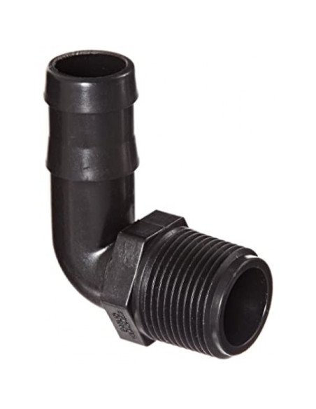 Hose Barb, Poly 1"T x 1"H  90 Degree, HB-100-90