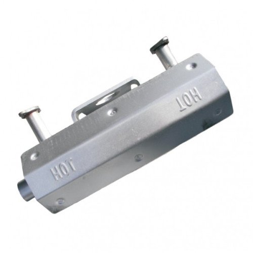 Muffler, Honda V-Twin, Right Side (Oil Filter Side) Discharge, w/Heat Shield  Old Style, MFL050