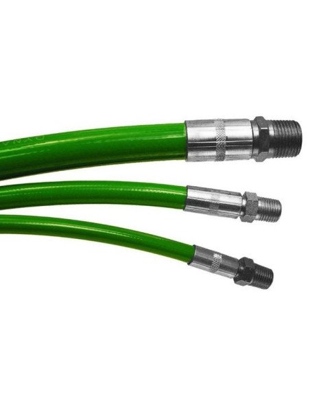 Conjunto de manguera, surtidor, 4000 PSI, 1/2" x100, cubierta de poliuretano verde, 1/2mp x 1/2mpx, PRO08100S